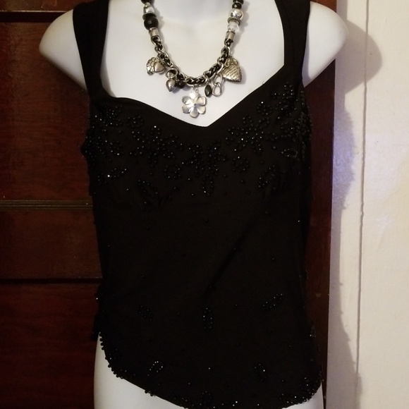Dress Barn Tops - Get 3 for $20. Black beaded blouse